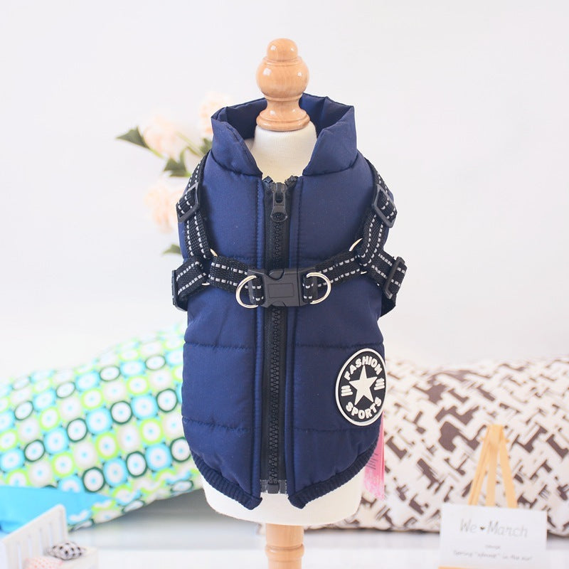 Waterproof Winter Dog Coat with Harness – Keep Your Pet Warm and Dry. Perfect for small to large breeds.
