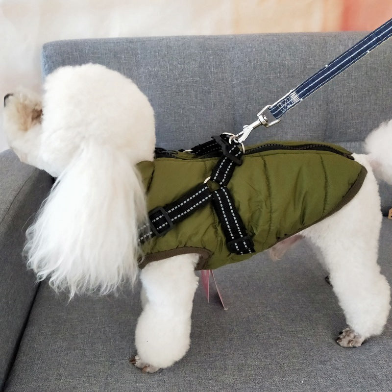 Waterproof Winter Dog Coat with Harness – Keep Your Pet Warm and Dry. Perfect for small to large breeds.
