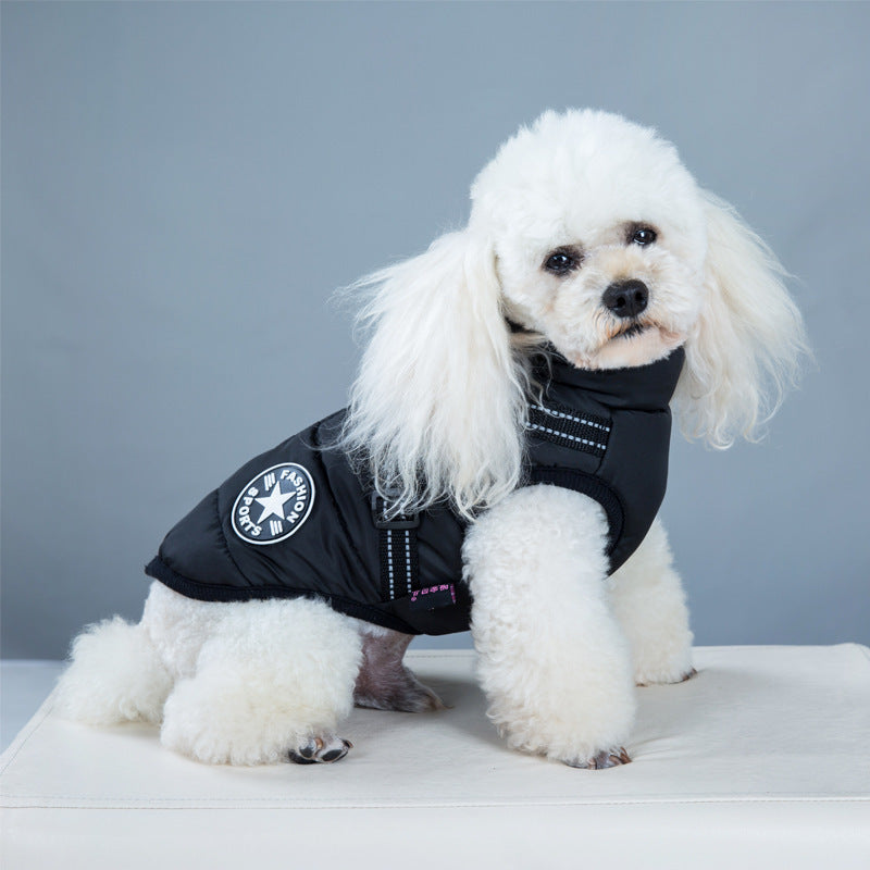 Waterproof Winter Dog Coat with Harness – Keep Your Pet Warm and Dry. Perfect for small to large breeds.