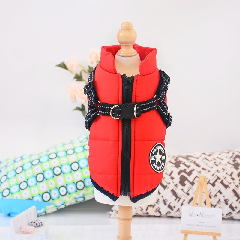 Waterproof Winter Dog Coat with Harness – Keep Your Pet Warm and Dry. Perfect for small to large breeds.
