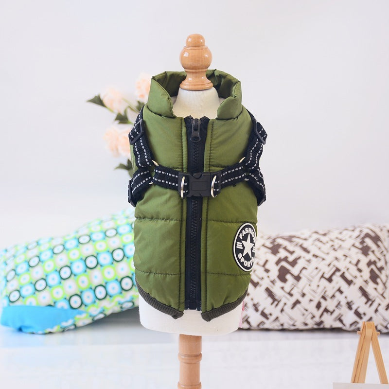 Waterproof Winter Dog Coat with Harness – Keep Your Pet Warm and Dry. Perfect for small to large breeds.