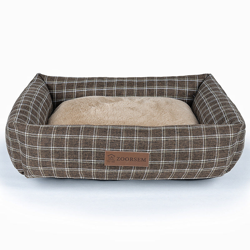 Comfortable, Warm, Linen and Square Dogs' Bed