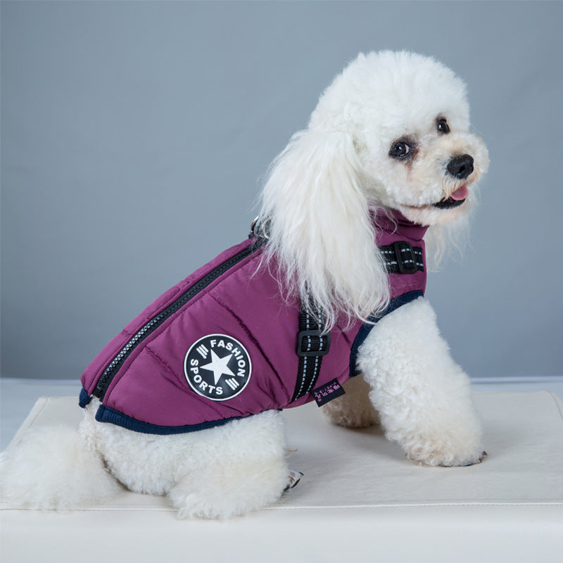 Waterproof Winter Dog Coat with Harness – Keep Your Pet Warm and Dry. Perfect for small to large breeds.