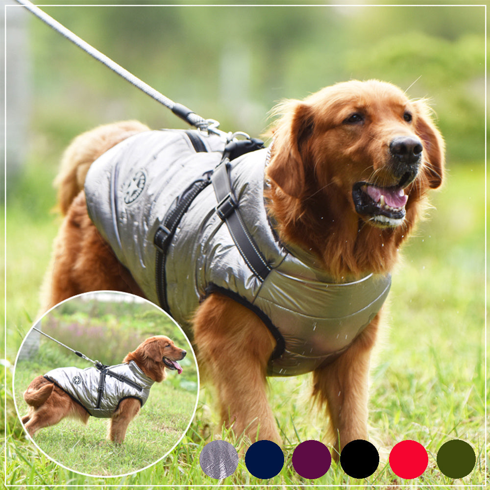 Keep Your Pet Warm and Dry. Perfect for small to large breeds.. Waterproof Winter Dog Coat with Harness