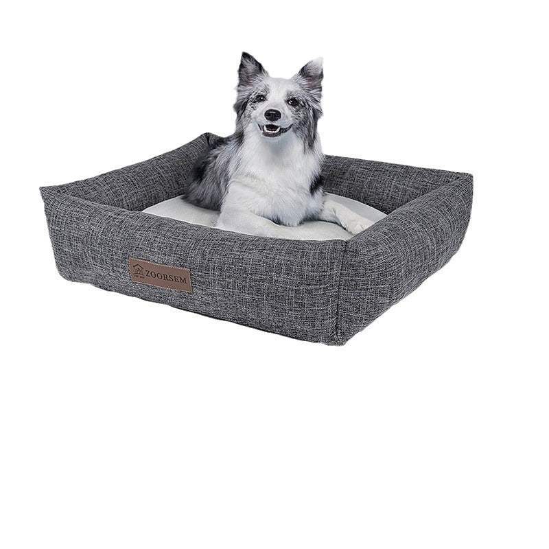 Comfortable, Warm, Linen and Square Dogs' Bed