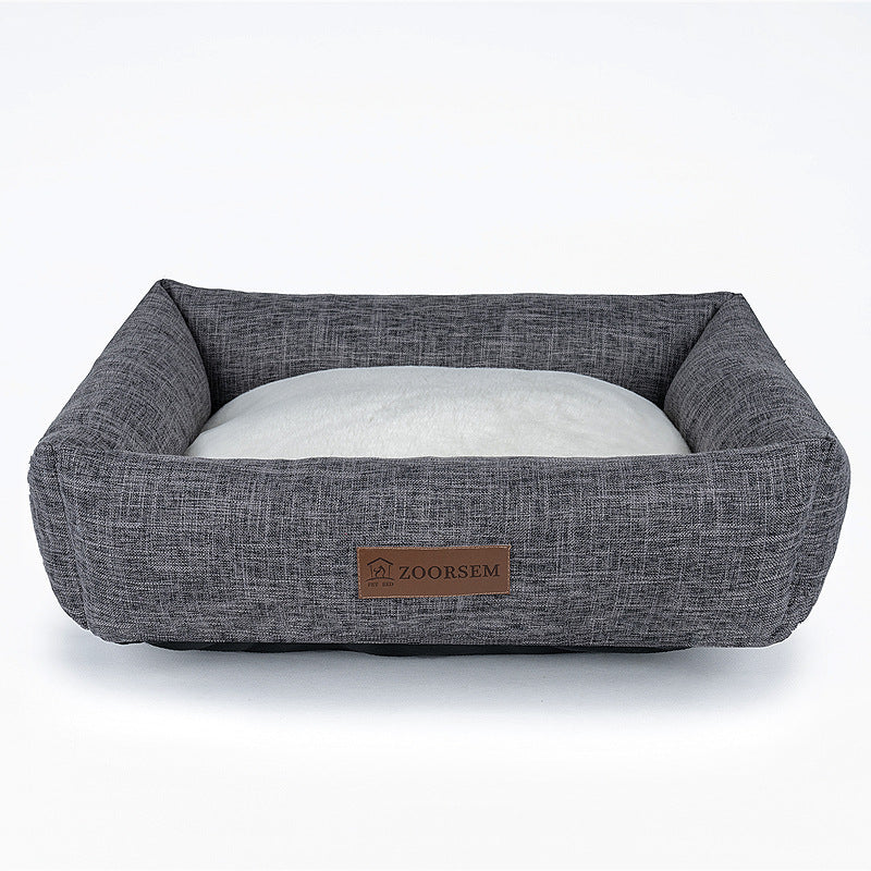 Comfortable, Warm, Linen and Square Dogs' Bed