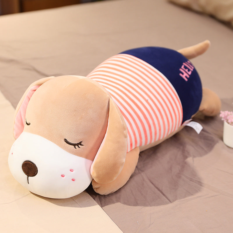 Cute, stuffed, large dog toy