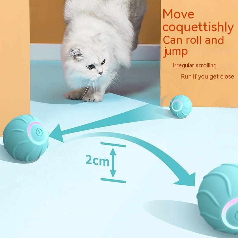 Touch Activated, Automatically Bouncing, Smart Cat Toy. Battery Powered Interactive Cat Toy.