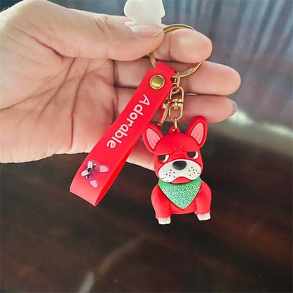 Cute Design French Bulldog Car Key-chain, Key-holder